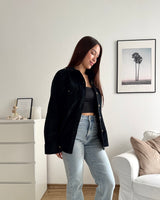 Cord Overshirt Schwarz