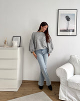 Ballon Strickpullover Grau