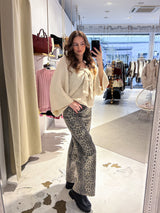 Strickpullover mit Schleife Beige