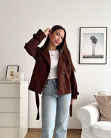 Kurzer Trenchcoat Braun