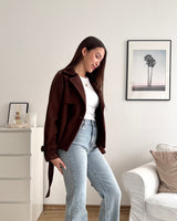 Kurzer Trenchcoat Braun