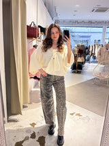 Strickpullover mit Schleife Creme