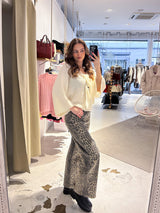 Strickpullover mit Schleife Creme