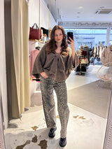 Strickpullover mit Schleife Braun