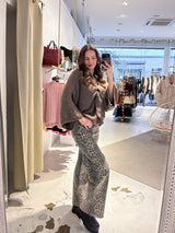 Strickpullover mit Schleife Braun