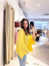 Strickpullover mit Schleife Gelb