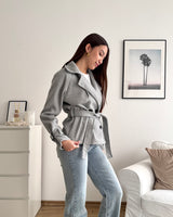 Kurzer Trenchcoat Grau