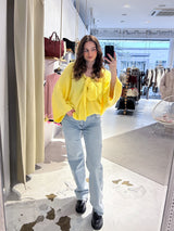 Strickpullover mit Schleife Gelb