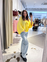 Strickpullover mit Schleife Gelb