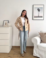 Kurzer Trenchcoat Beige