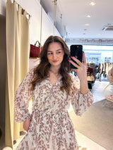 Kleid mit Muster Weiß