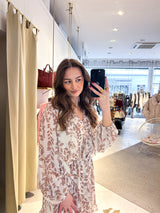 Kleid mit Muster Weiß