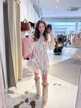 Kleid mit Muster Weiß