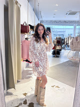 Kleid mit Muster Weiß