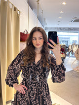 Kleid mit Muster Schwarz