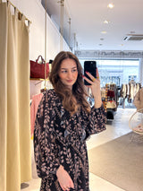 Kleid mit Muster Schwarz