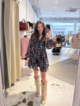 Kleid mit Muster Schwarz