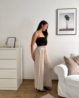 Plissee Hose Beige