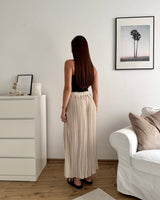 Plissee Hose Beige