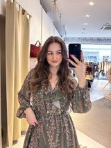 Kleid mit Muster Olive