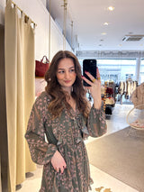 Kleid mit Muster Olive