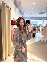 Kleid mit Muster Olive