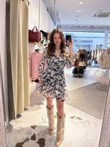 Kleid mit Blumenmuster Schwarz