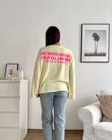 Longsleeve Moment mit Streifen Gelb/Pink