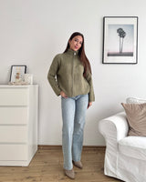 Strickjacke mit Zipper Olive