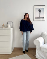 Ballon Strickpullover Navy