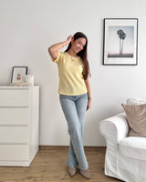 T-Shirt gestreift Strick Gelb