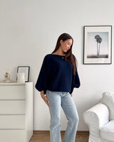 Ballon Strickpullover Navy