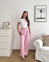 Lockere Stoffhose Rosa