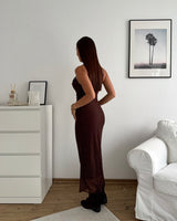 Kleid mit Steinchen Braun