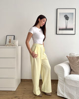 Lockere Stoffhose Gelb