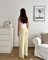 Lockere Stoffhose Gelb