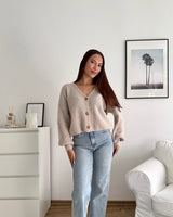 Strickjacke Beige