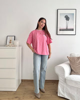 T-Shirt Creative my Services mit Streifen Rosa/Pink