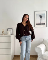 Strickjacke Braun