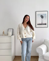 Strickjacke Creme