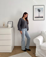 Strickjacke Dunkelgrau