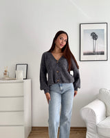 Strickjacke Dunkelgrau