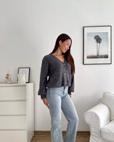 Strickjacke Dunkelgrau