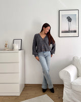 Strickjacke Dunkelgrau