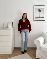 Strickjacke Weinrot