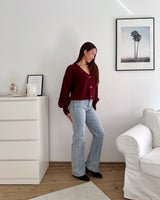 Strickjacke Weinrot
