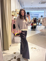 Strickpullover fein gestreift Beige