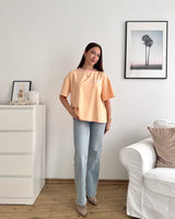 T-Shirt Creative my Services mit Streifen Rosa/Gelb
