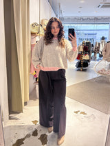 Strickpullover fein gestreift Rosa