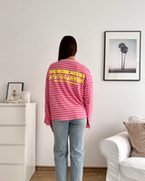 Longsleeve Moment mit Streifen Rosa/Pink